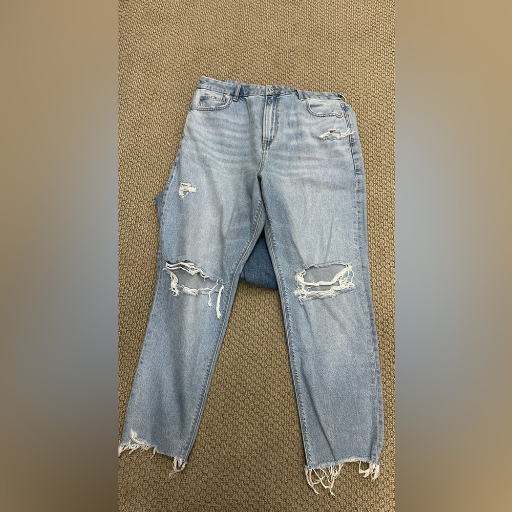 American Eagle Outfitters Light Blue Distressed Skinny Jeans